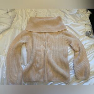 Women's Peach Pink Off Shoulder Sweater